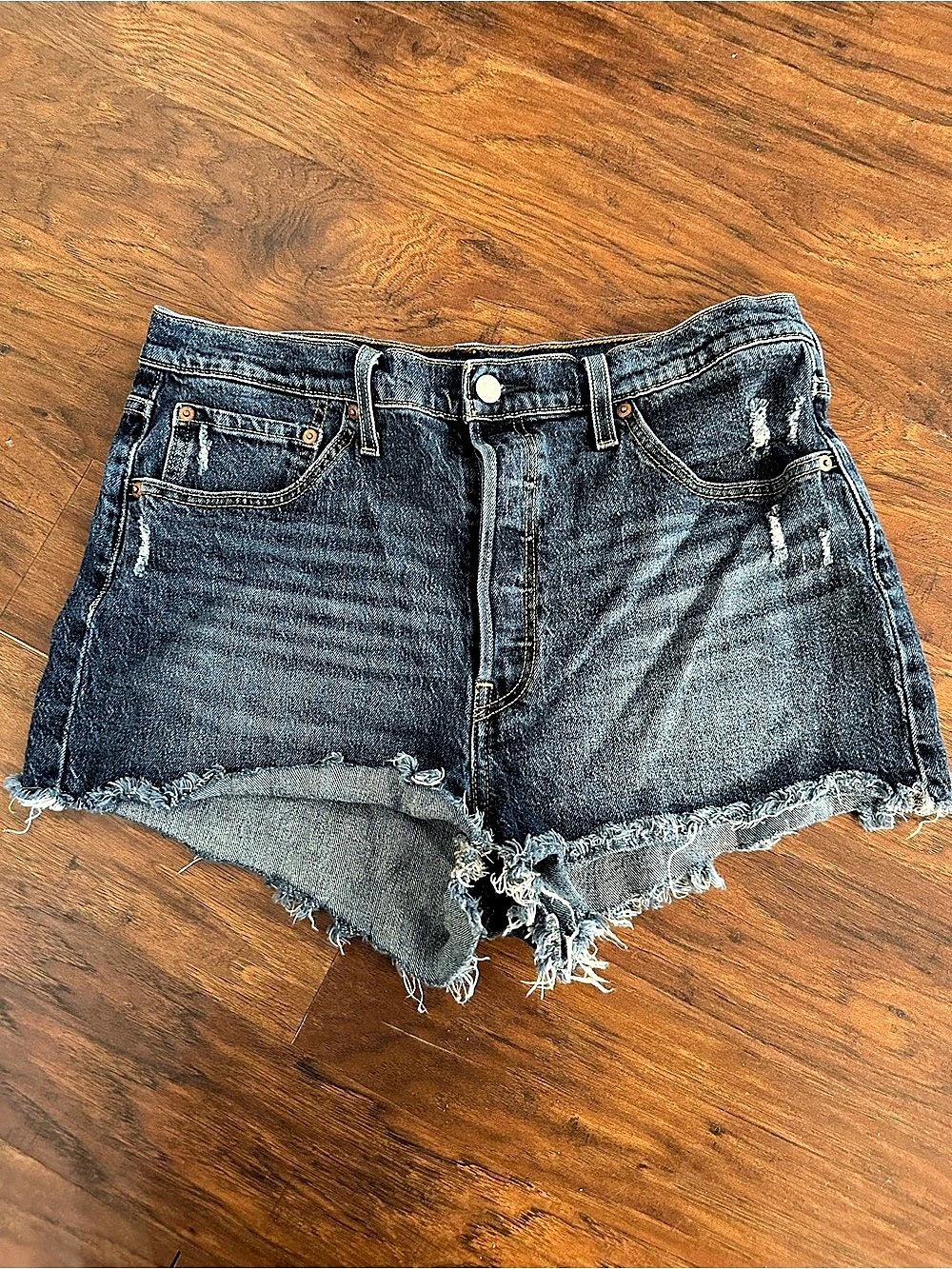 Levi's 501 Original High-Rise Cutoff Denim Shorts in Blue